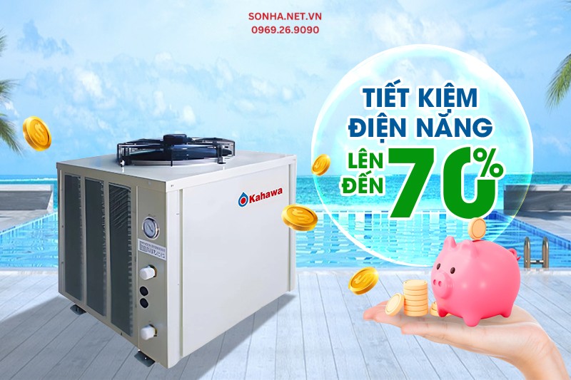 M&aacute;y bơm nhiệt nước n&oacute;ng hồ bơi tiết kiệm điện năng