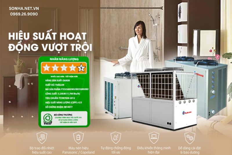Bơm nhiệt Kahawa KX95 c&oacute; hiệu suất hoạt động vượt trội