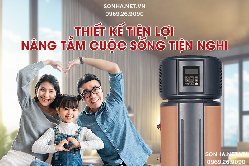 Máy bơm nhiệt RSJ-15/190RDN3-E 190L có thiết kế tiện lợi, sang trọng