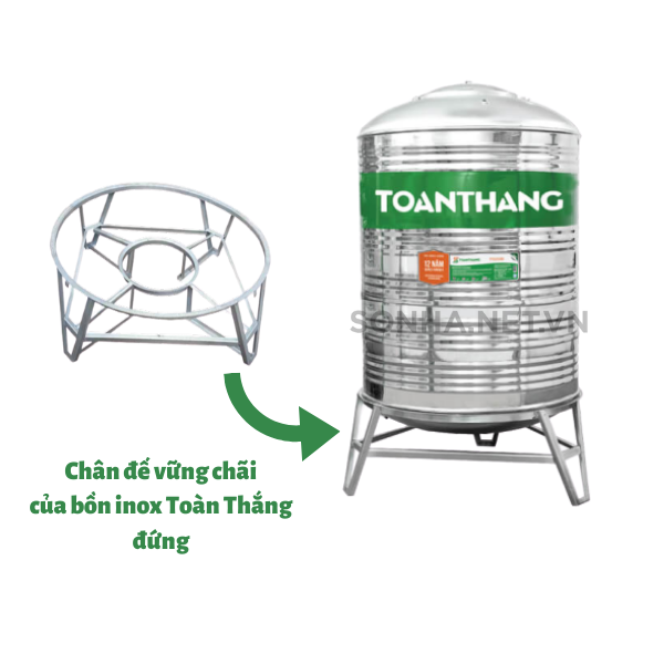 Chân đế bồn nước inox Toàn Thắng đứng TTD1200lF980