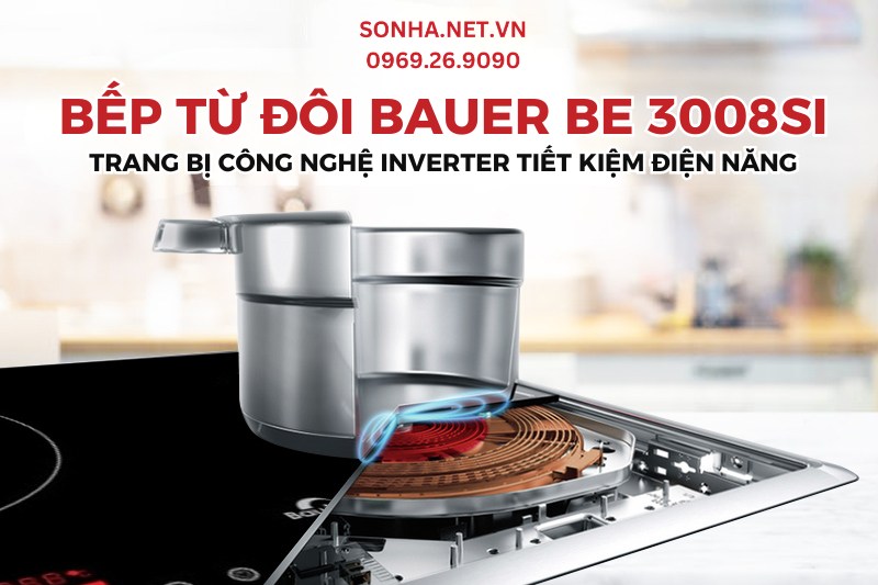 Bếp từ 2 vùng nấu Bauer BE 3008SI tiết kiệm điện năng