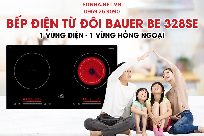 Tìm hiểu siêu phẩm bếp điện từ đôi Bauer BE 328SE