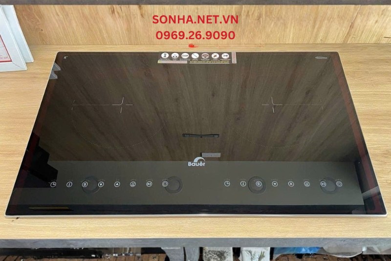 H&igrave;nh ảnh bếp từ 2 v&ugrave;ng nấu Bauer BE 3002SI tiện &iacute;ch
