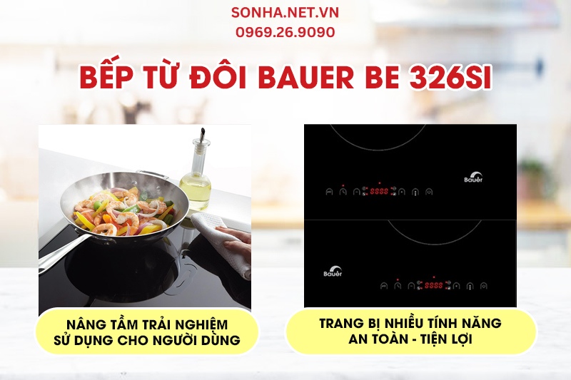 Bếp từ đôi Bauer BE 326SI trang bị nhiều tính năng thông minh