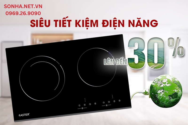 Bếp từ đôi Faster FS 600I siêu tiết kiệm điện năng