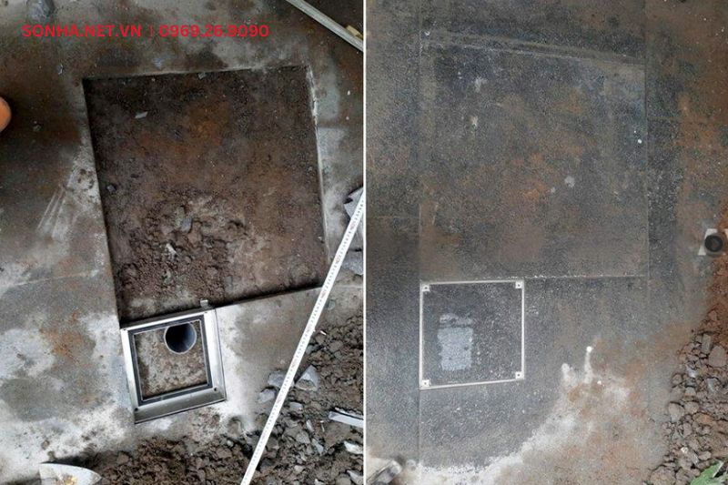 Lắp đặt nắp chờ h&uacute;t bể phốt tự hoại tại nh&agrave; kh&aacute;ch h&agrave;ng