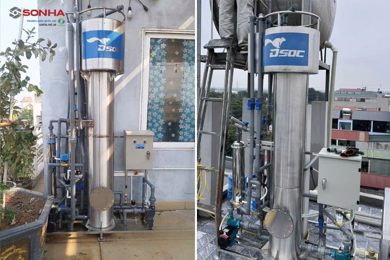 Hình ảnh lắp đặt thực tế máy lọc nước giếng khoan Dsoc