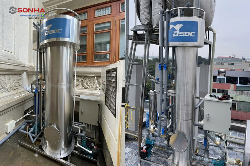 Hình ảnh lắp đặt thực tế máy lọc nước giếng khoan Dsoc