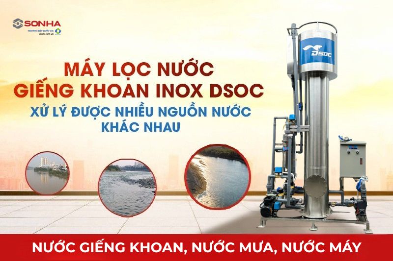 Lọc nước giếng khoan inox 5m3 xử lý được nhiều nguồn nước