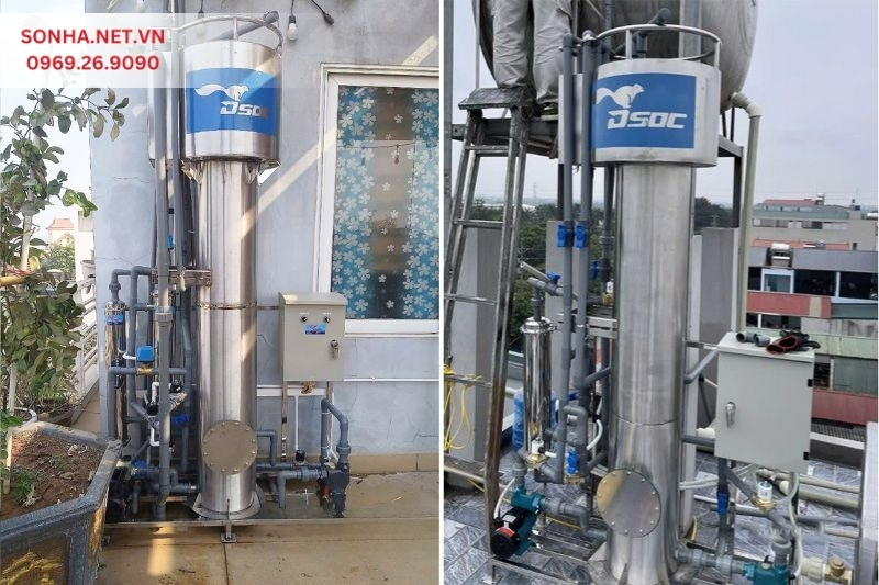 Hình ảnh lắp đặt thực tế máy lọc nước giếng khoan Dsoc