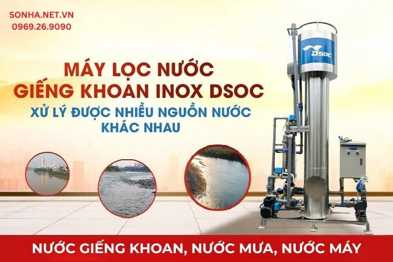 Lọc nước giếng khoan inox 5m3 xử lý được nhiều nguồn nước