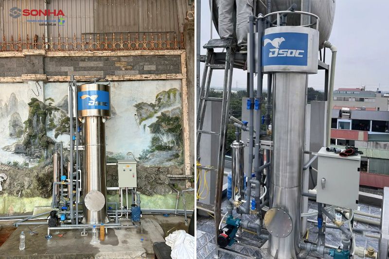 Hình ảnh lắp đặt thực tế hệ thống lọc nước giếng khoan inox Dsoc