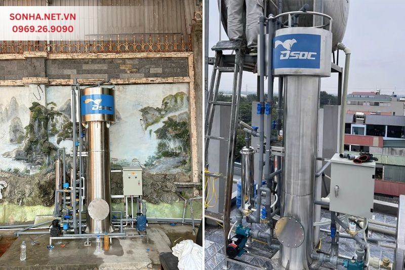 Hình ảnh lắp đặt thực tế hệ thống lọc nước giếng khoan inox Dsoc
