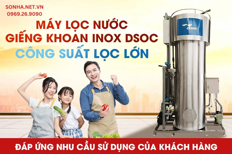 Thiết bị lọc nước giếng khoan inox 20m3 đ&aacute;p ứng nhu cầu sử dụng nước lớn