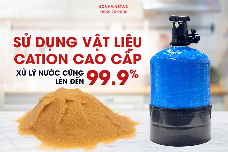 Máy lọc nước xử lý Canxi Sakura S1015 sử dụng vật liệu lọc Cation cao cấp
