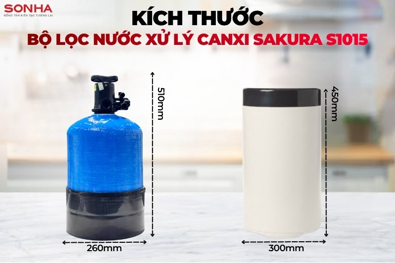 K&iacute;ch thước bộ lọc tổng đầu nguồn lọc cặn canxi S1015