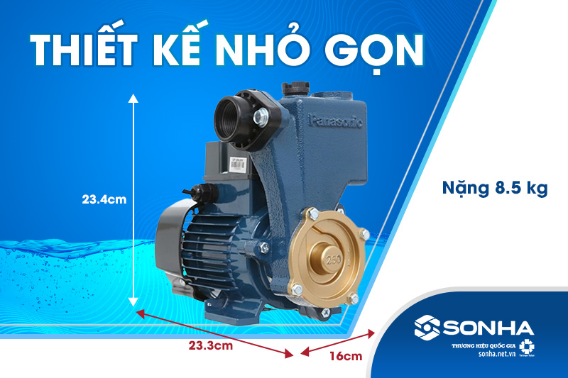 Máy bơm đẩy cao Panasonic GP-250JXK 250W có thiết kế nhỏ gọn