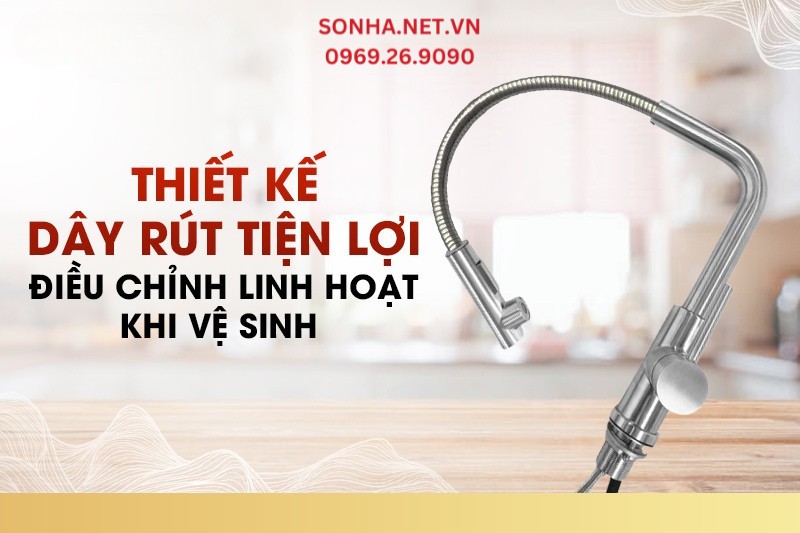 Thiết kế dây rút thuận lợi khi vệ sinh thực phẩm, rửa chén bát