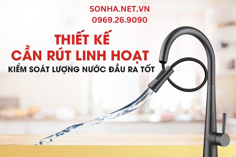 Ứng dụng c&ocirc;ng nghệ hiện đại, thiết kế cần r&uacute;t linh hoạt - kiểm so&aacute;t nguồn nước đầu ra 