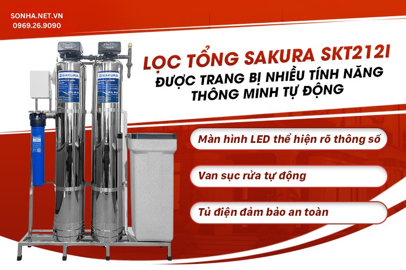 M&aacute;y lọc nước sinh hoạt Sakura SKT212I trang bị hệ thống điều khiển th&ocirc;ng minh