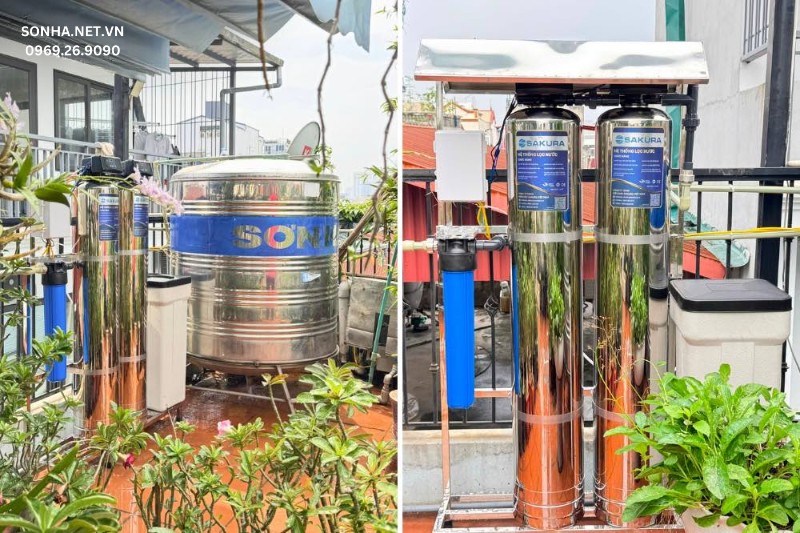H&igrave;nh ảnh thực tế của bộ lọc nước đầu nguồn Sakura SKT212I