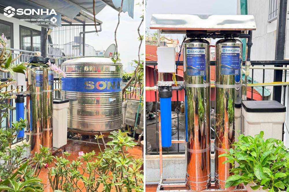 Hình ảnh thực tế của bộ lọc nước đầu nguồn Sakura SKT212I
