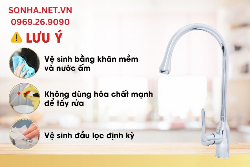 Lưa ý khi sử dụng vòi rửa bát Bancoot đơn mạ crom