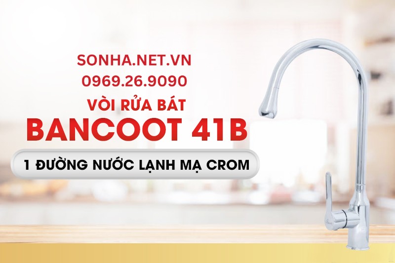 Vòi rửa bát 1 đường nước lạnh mạ crom Bancoot 41B giảm giá sốc tại Sơn Hà Việt Nam