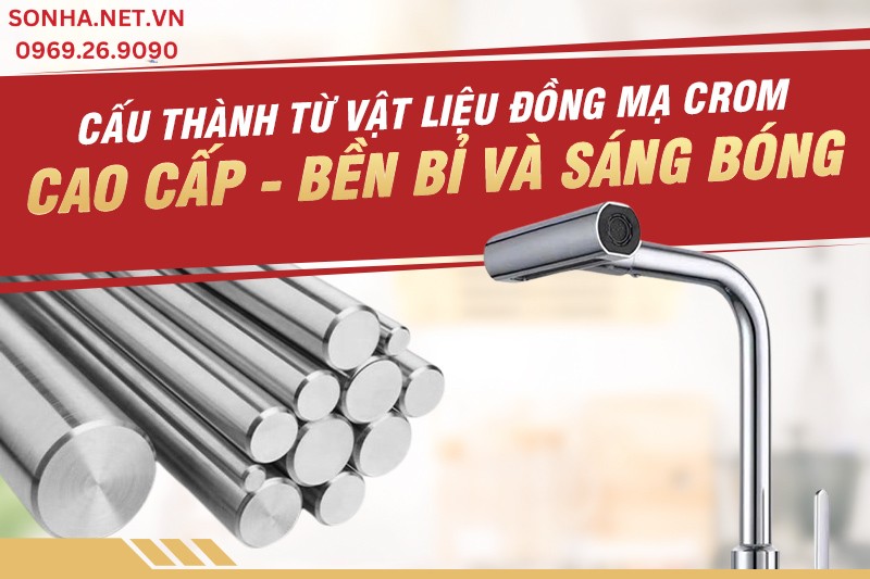 V&ograve;i rửa ch&eacute;n b&aacute;t Bancoot BC 42B cấu th&agrave;nh từ đồng mạ crom cao cấp