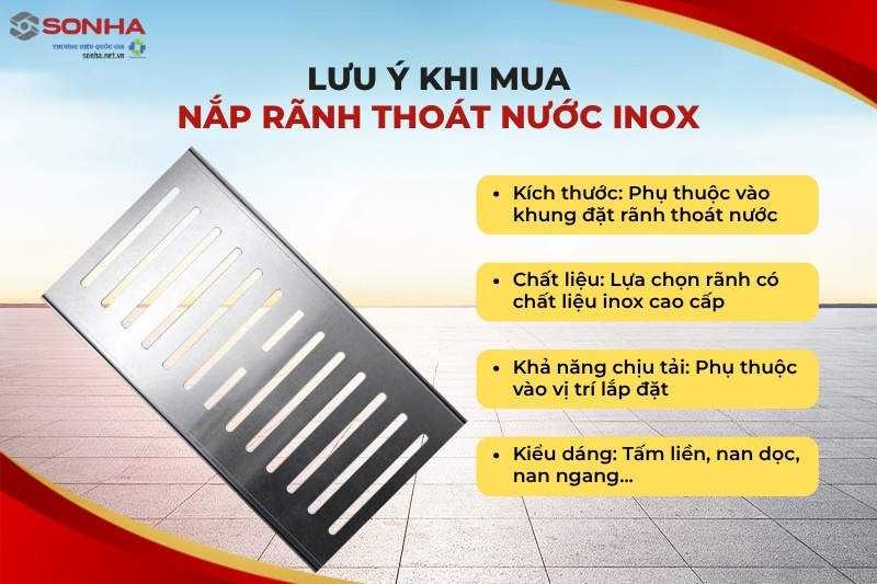 Những lưu ý quan trọng khi lựa chọn mua nắp rãnh thoát nước inox