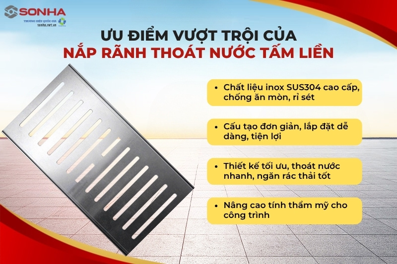 Ưu điểm nổi bật của nắp rãnh thoát nước tấm liền 150 chịu tải 170Kg