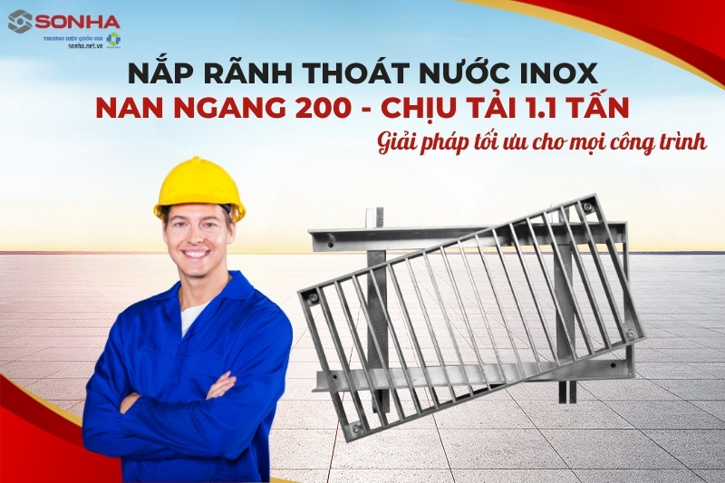 Khám phá nắp rãnh thoát nước nan ngang 200 chịu tải trung bình 1.1 tấn