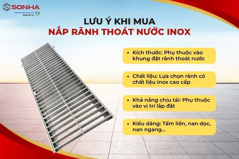 Những lưu ý quan trọng khi lựa chọn nắp rãnh thoát nước inox cho công trình