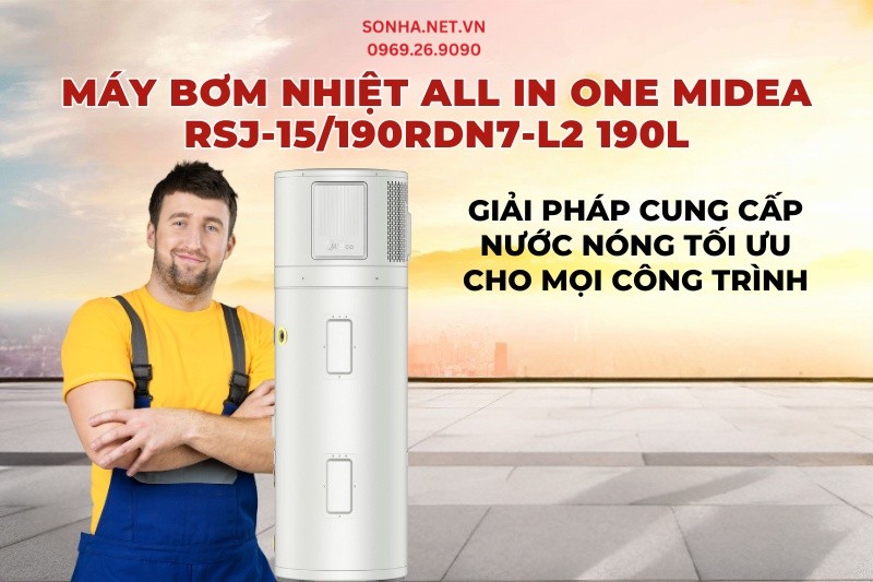 Tìm hiểu máy bơm nhiệt All In One Midea RSJ-15/190RDN7-L2 190L