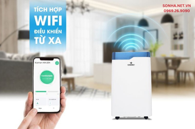 Khi kết nối máy hút ẩm Kosmen KM-20N với wifi, người dùng có thể tùy chỉnh các chức năng một cách linh hoạt