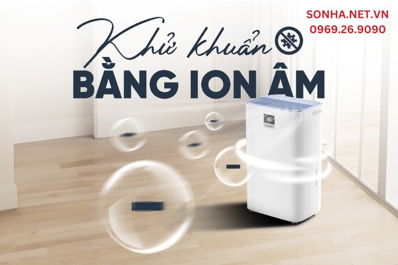 Hệ thống khử khuẩn bằng ion &acirc;m vượt trội của m&aacute;y h&uacute;t ẩm lọc kh&ocirc;ng kh&iacute; Kosmen KM-30N
