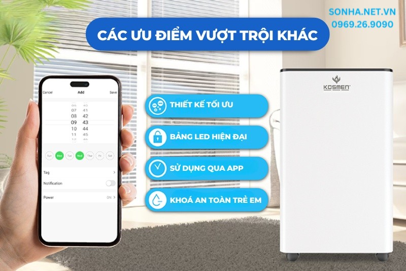 Các ưu điểm vượt trội khác của máy hút ẩm Kosmen KM-60S