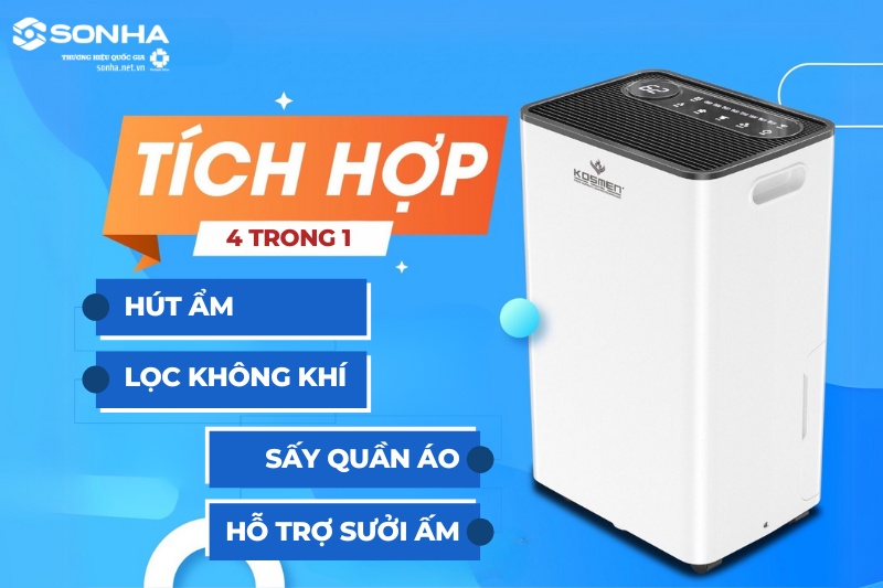 Các tính năng của máy hút ẩm dân dụng Kosmen KM-60S
