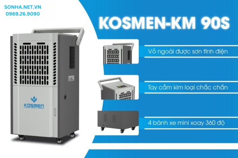 M&aacute;y h&uacute;t ẩm c&ocirc;ng nghiệp Kosmen KM-90S c&oacute; thiết kế tối ưu