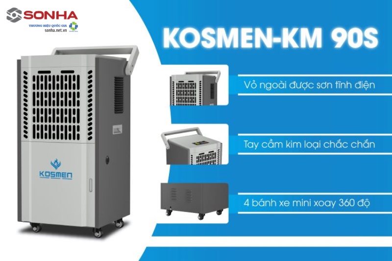 Máy hút ẩm công nghiệp Kosmen KM-90S có thiết kế tối ưu