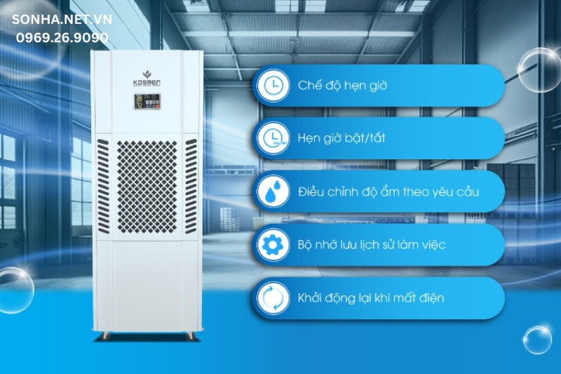 Máy hút ẩm công nghiệp KM-180S có cơ chế vận hành tối ưu