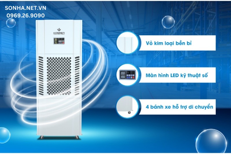 Máy hút ẩm không khí Kosmen KM-180S có thiết kế nhỏ gọn