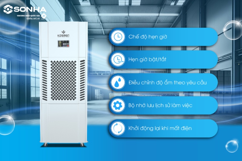 Máy hút ẩm công nghiệp KM-180S có cơ chế vận hành tối ưu