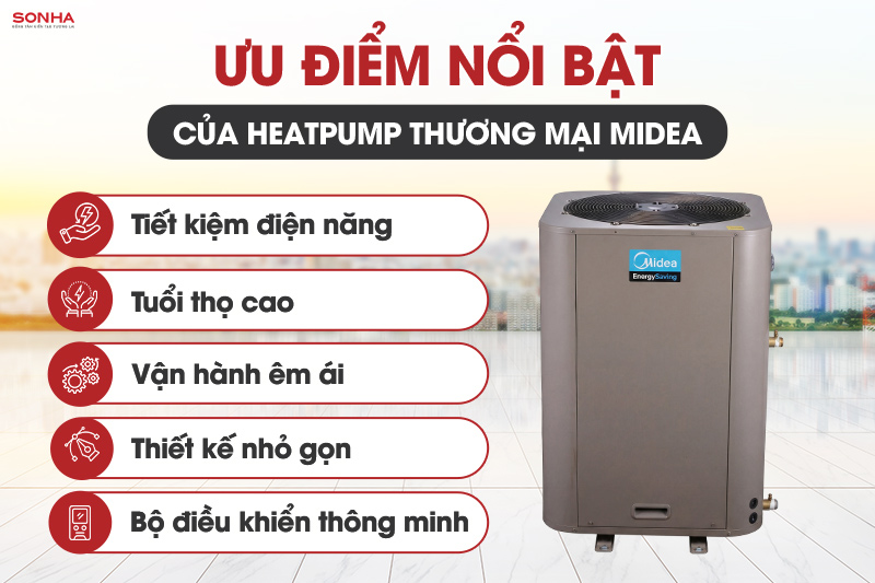 Ưu điểm nổi bật của m&aacute;y bơm nhiệt Midea RSJ-120/ZN1-540V1