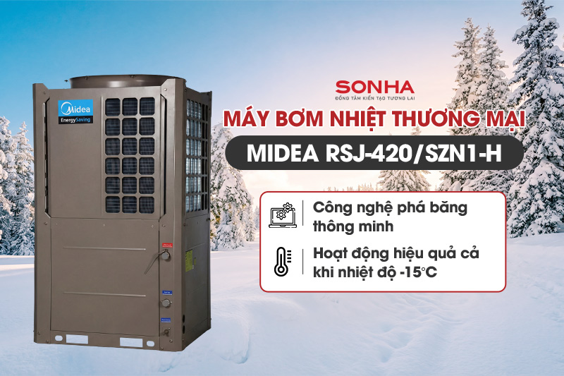 Máy bơm nhiệt Midea sở hữu công nghệ phá băng thông minh