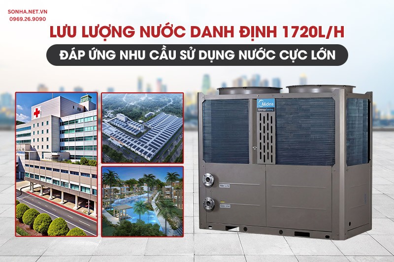 Lưu lượng nước 1720L/H đ&aacute;p ứng nhu cầu sử dụng nước n&oacute;ng cực lớn