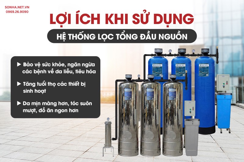 Hệ thống lọc tổng đảm bảo chất lượng nước lu&ocirc;n sạch, kh&ocirc;ng chứa tạp chất