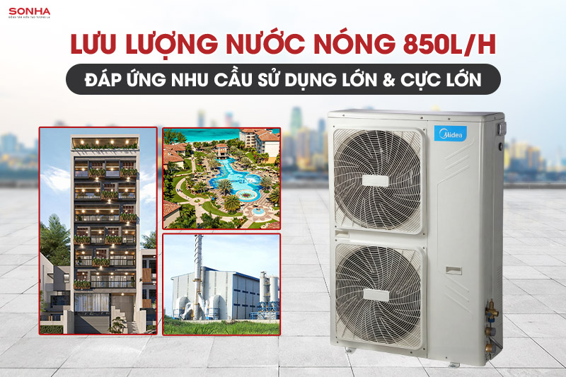 Hiệu suất vượt trội với hệ số COP 4.25, lưu lượng nước 850L/H