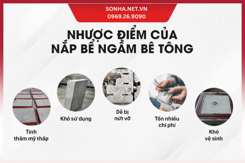 Nhược điểm của nắp bể ngầm b&ecirc; t&ocirc;ng truyền thống