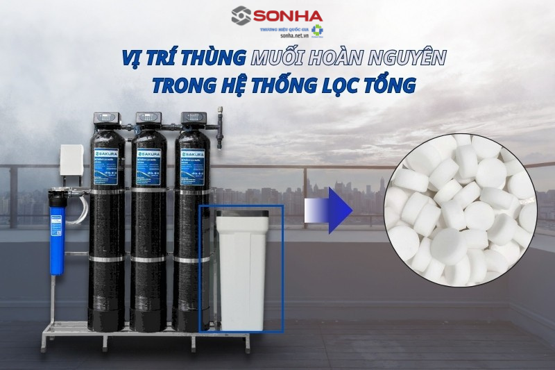 Muối hoàn nguyên hệ thống lọc tổng đầu nguồn